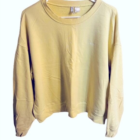 Oversized Pastel Yellow LOVE Crewneck Sweatshirt - Picture 1 of 6